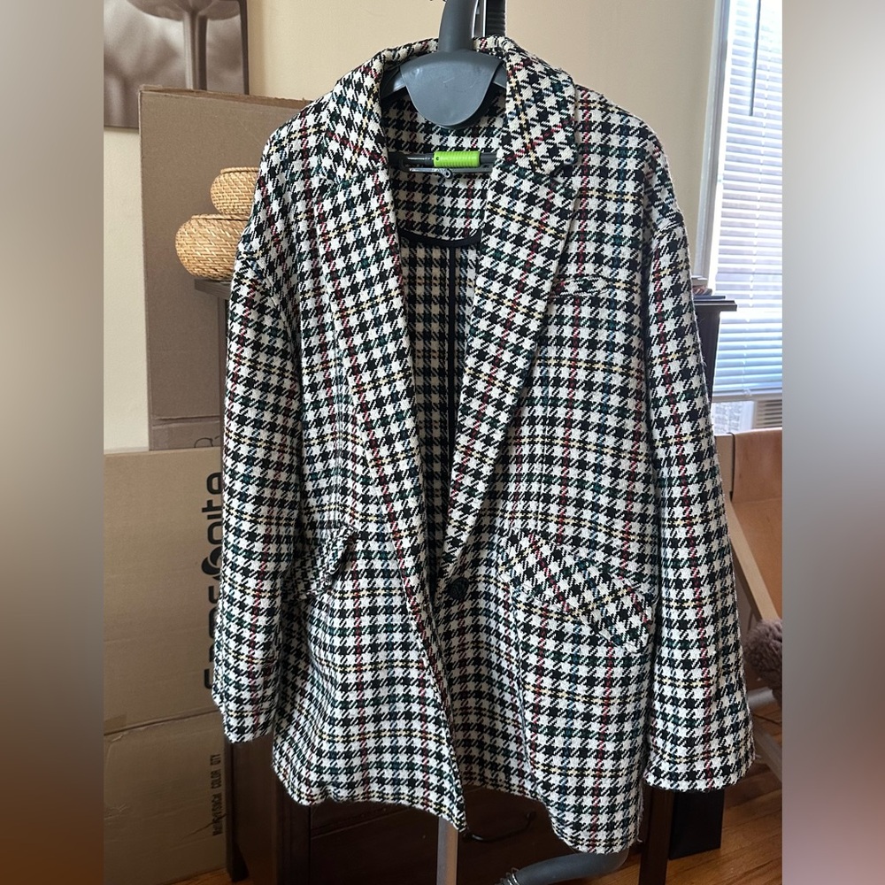 Zara plaid oversized jacket